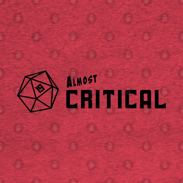 Almost Critical - Solid Black Horizontal Logo on Red by AlmostCritical